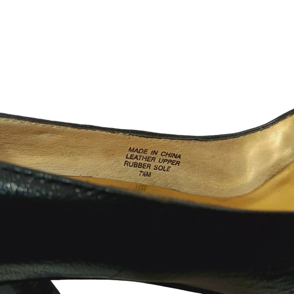 Michael Kors Black Leather Platform Peep Toe Stilettos Size 7.5 M Pumps Heels - Picture 11 of 11